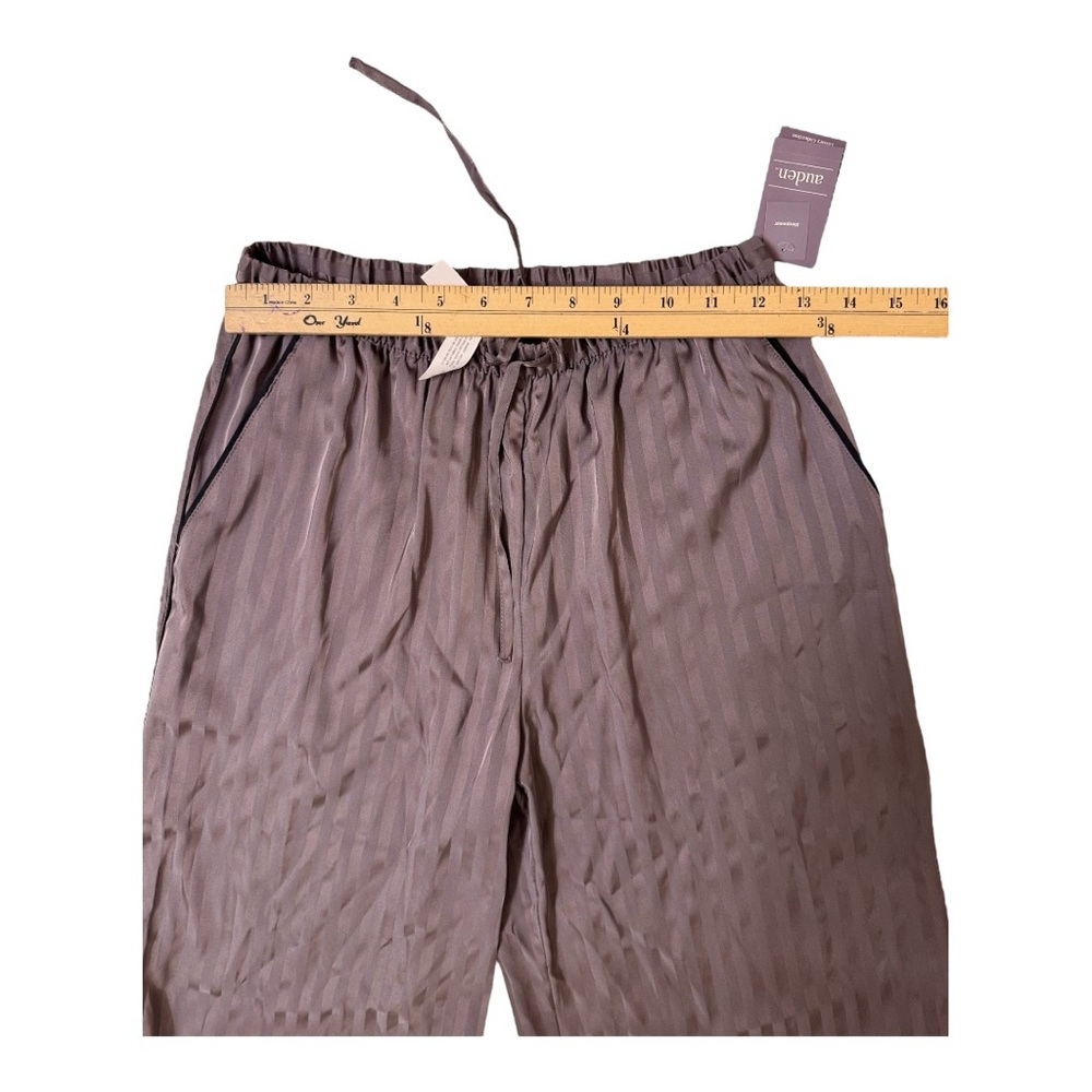 Women's Luxury Collection Shadow Striped Satin Pajama Pants-Auden Deep Purple XS - Picture 6 of 7